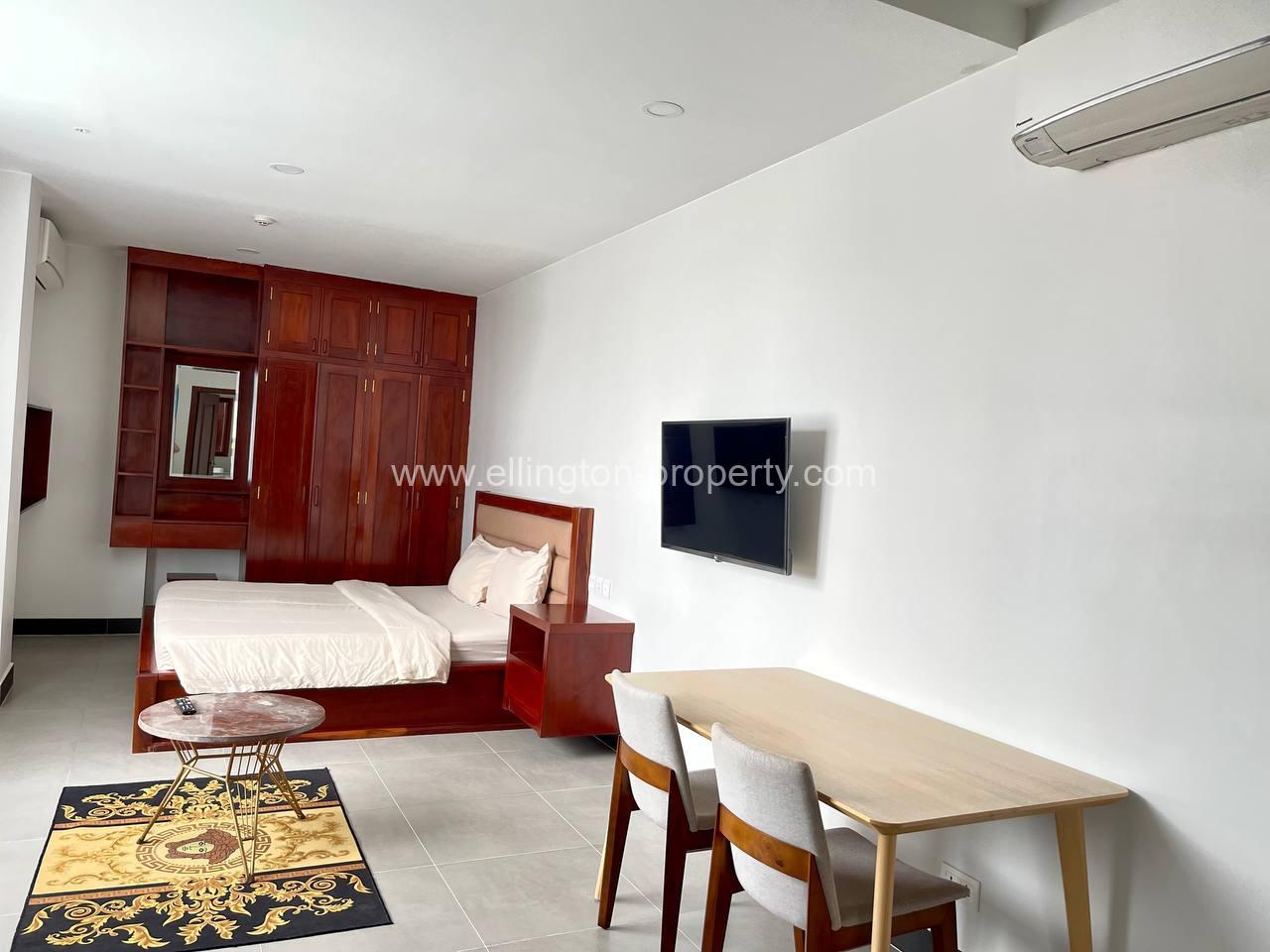 Studio Room Apartment Available For Rent Location In Tonle Bassac Near Aeon 1 Id S2047 - Ellington Property