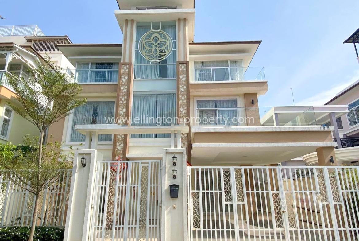 Queen Villa For Rent At Borey Orkide 2004 - Ellington Property