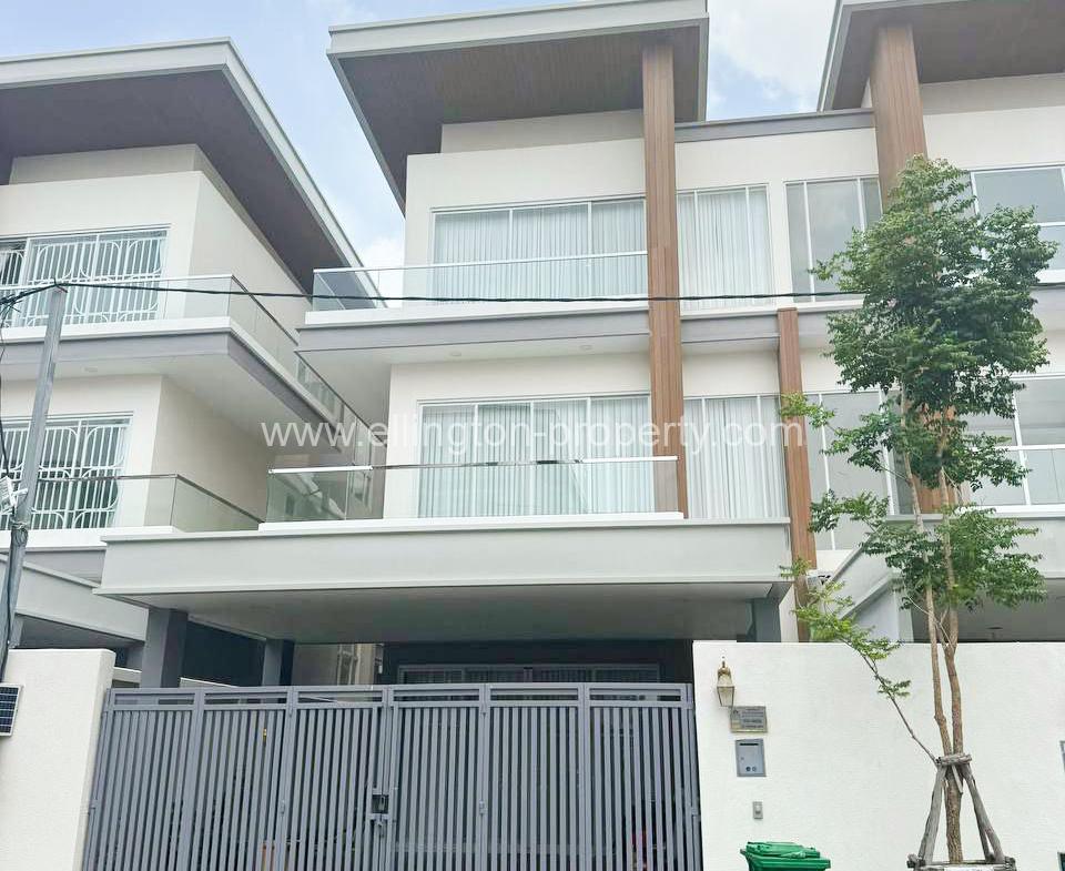 Twin Villa For Rent At Borey Orkide Pochentong - Ellington Property