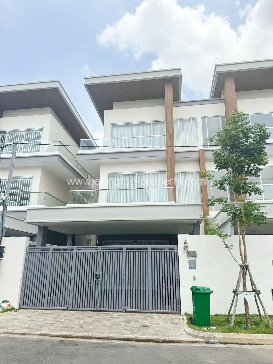 Twin Villa For Rent At Borey Orkide Pochentong - Ellington Property