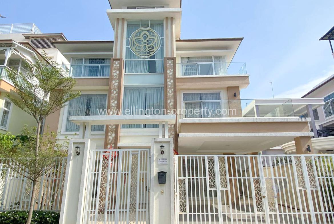 Queen Villa For Rent At Borey Orkide 2004 - Ellington Property