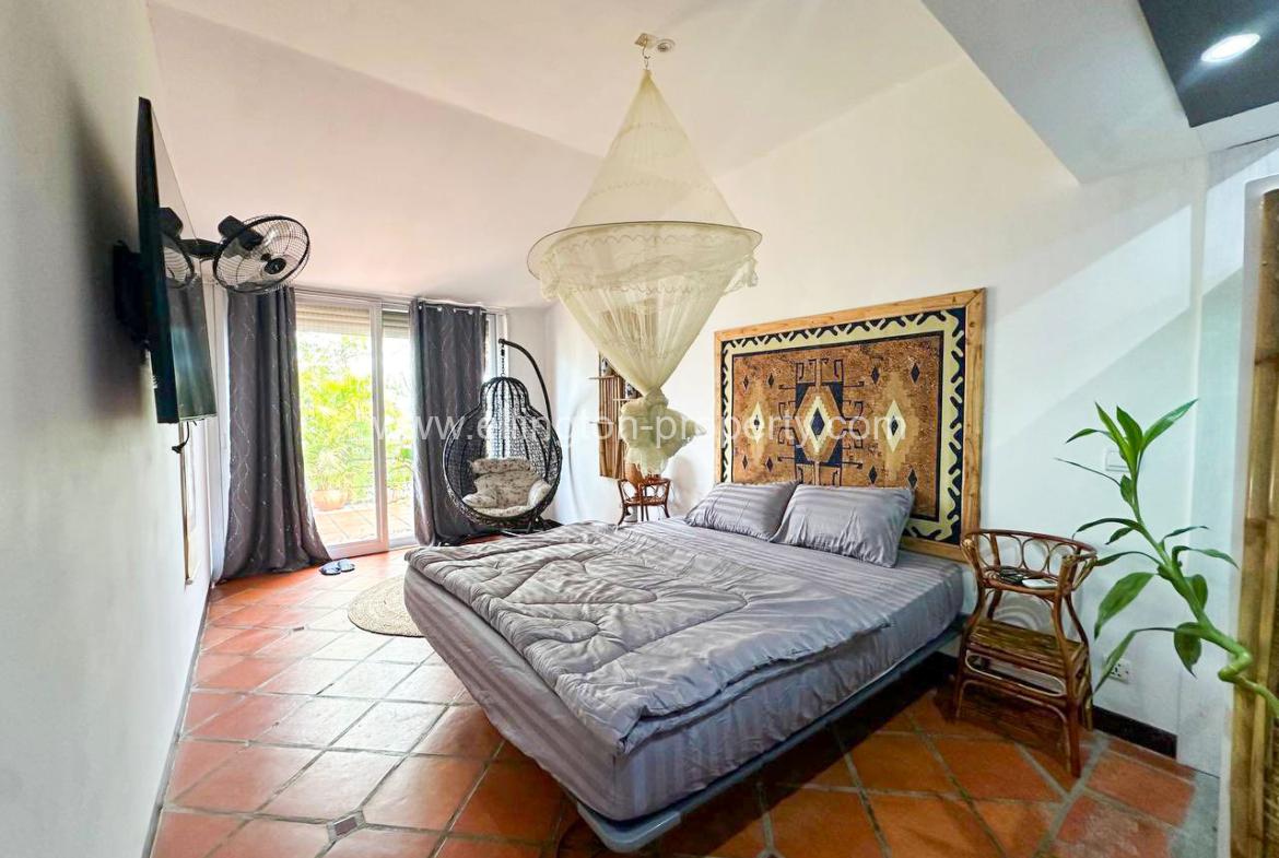 Riverside Garden House For Rent At Chroy Changvar - Ellington Property