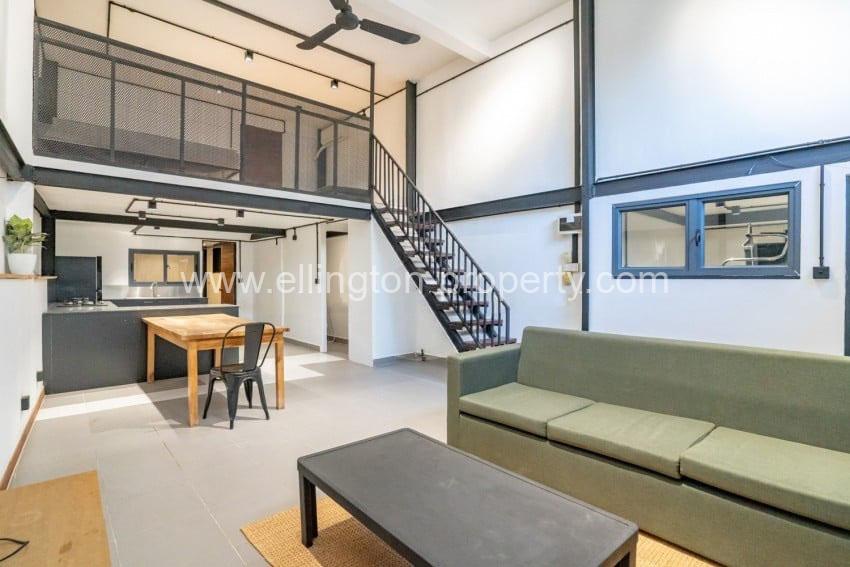 Nice Duplex 1 Bedroom Renovated For Rent At Tonle Bassac - Ellington Property