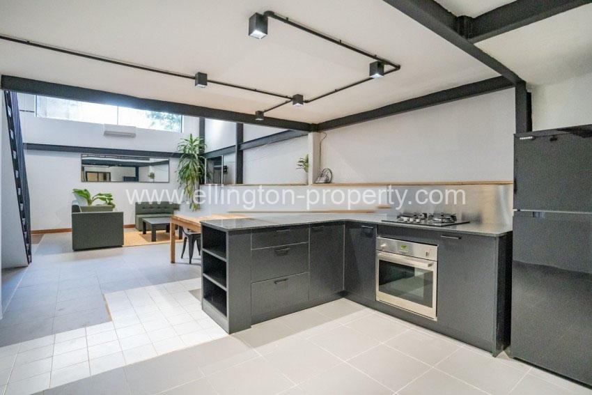 Nice Duplex 1 Bedroom Renovated For Rent At Tonle Bassac - Ellington Property