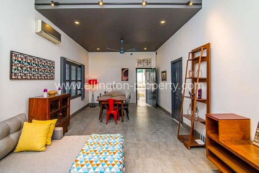 Nice Duplex 1 Bedroom Renovated For Rent At Tonle Bassac - Ellington Property