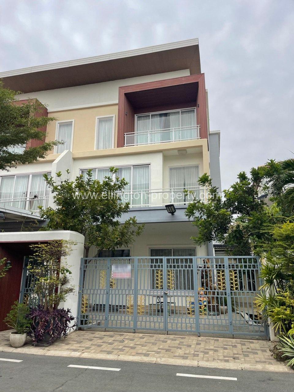 Twin Villa For Rent At Borey Orkide The Botanic City - Ellington Property