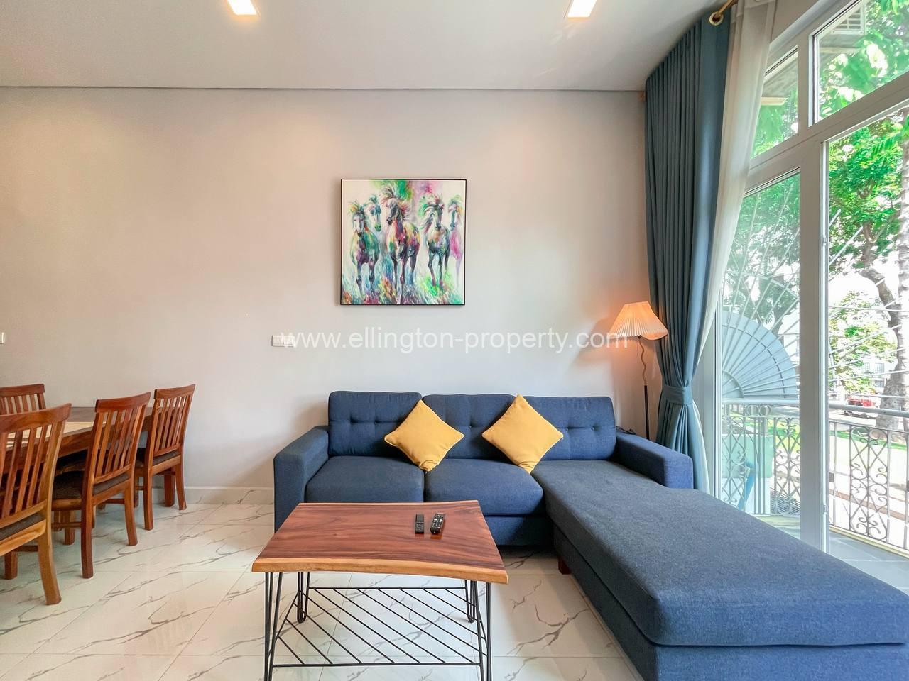 1 Bedroom Renovated Apartment For Rent Near Exchange Square And Wat Phnom Phnom Penh. - Ellington Property
