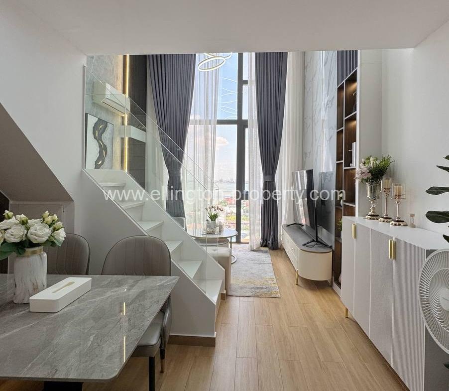 1 Bedroom Duplex For Rent 📍 Morgan Enmaison, Chroy Changva - Ellington Property