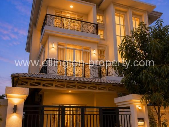 Twin Villa For Rent In Borey Peng Huoth Beung Snor - Ellington Property