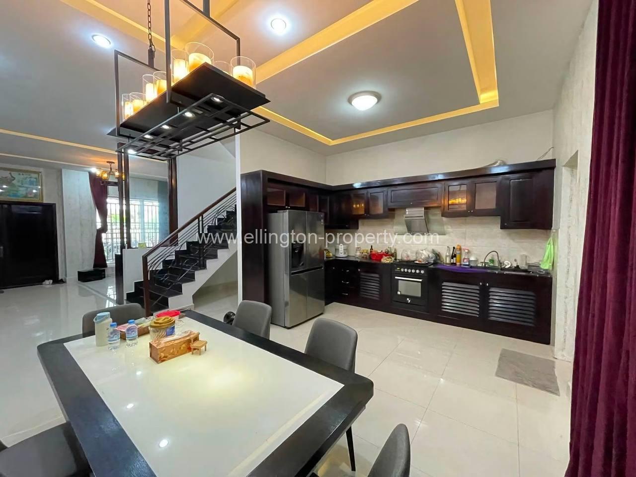 Twin Villa For Rent In Borey Peng Huoth Beung Snor - Ellington Property